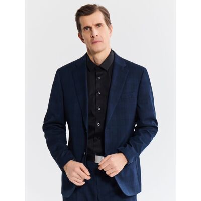 Reserved - Marynarka slim fit w kratę - granatowy - male - Size: 48 S,50 M,52 L,54 XL,56 XXL Reserved - Marynarka slim fit w kratę - granatowy - male - Size: 48 S,50 M,52 L,54 XL,56 XXL