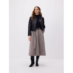 Reserved - Skórzana kurtka z kołnierzem - czarny - female - Size: XS,S,M,L,XL