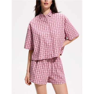 Reserved - Dwuczęściowa piżama z bawełny - pastelowy róż - female - Size: XS,S,M,L,XL,XXL Reserved - Dwuczęściowa piżama z bawełny - pastelowy róż - female - Size: XS,S,M,L,XL,XXL