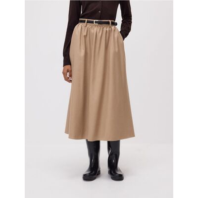 Reserved - Spódnica midi z paskiem - beżowy - female - Size: XS,S,M,L Reserved - Spódnica midi z paskiem - beżowy - female - Size: XS,S,M,L
