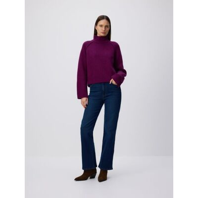 Reserved - Wełniany sweter z golfem - burgundowy - female - Size: S,M,L,XL Reserved - Wełniany sweter z golfem - burgundowy - female - Size: S,M,L,XL