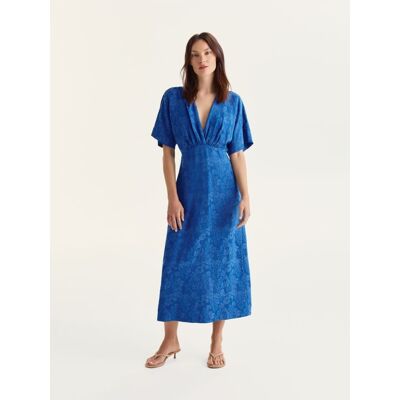 Reserved - Sukienka maxi z lyocellem - granatowy - female - Size: XS,S,M,L,XL Reserved - Sukienka maxi z lyocellem - granatowy - female - Size: XS,S,M,L,XL