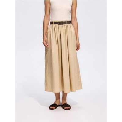 Reserved - Bawełniana spódnica midi - beżowy - female - Size: XS,S,M,L,XL,XXL Reserved - Bawełniana spódnica midi - beżowy - female - Size: XS,S,M,L,XL,XXL