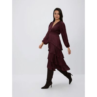 Reserved - Sukienka maxi w groszki - bordowy - female - Size: XS,S,M,L,XL Reserved - Sukienka maxi w groszki - bordowy - female - Size: XS,S,M,L,XL