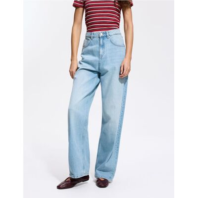 Reserved - Jeansy straight z wysokim stanem - niebieski - female - Size: 34,36,38,40,42,44 Reserved - Jeansy straight z wysokim stanem - niebieski - female - Size: 34,36,38,40,42,44