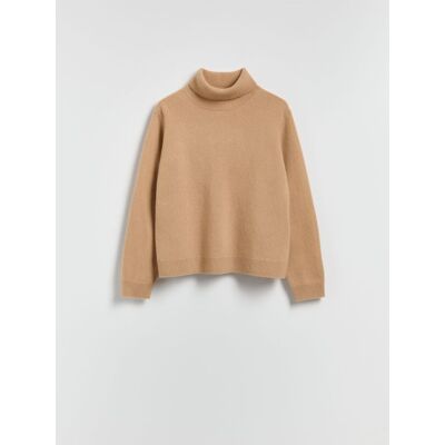 Reserved - Wełniany sweter z golfem - beżowy - female - Size: XS,S,M,L,XL Reserved - Wełniany sweter z golfem - beżowy - female - Size: XS,S,M,L,XL