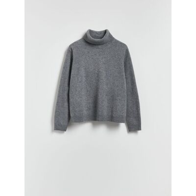 Reserved - Wełniany sweter z golfem - szary - female - Size: XS,S,M,L,XL Reserved - Wełniany sweter z golfem - szary - female - Size: XS,S,M,L,XL