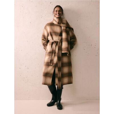 Reserved - Płaszcz oversize z wełną - wielobarwny - female - Size: XS,S,M,L Reserved - Płaszcz oversize z wełną - wielobarwny - female - Size: XS,S,M,L