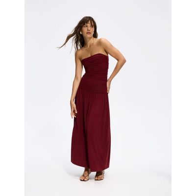 Reserved - Sukienka maxi z modalem - mahoniowy - female - Size: XS,S,M,L,XL Reserved - Sukienka maxi z modalem - mahoniowy - female - Size: XS,S,M,L,XL