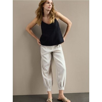 Reserved - Lniane spodnie - beżowy - female - Size: XS,S,M,L,XL Reserved - Lniane spodnie - beżowy - female - Size: XS,S,M,L,XL