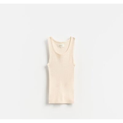 Reserved - Top z wełną i dodatkiem jedwabiu - złamana biel - female - Size: XS,S,M,L,XL Reserved - Top z wełną i dodatkiem jedwabiu - złamana biel - female - Size: XS,S,M,L,XL