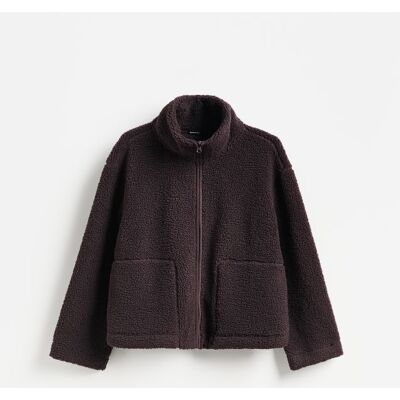 Reserved - Bluza sherpa ze stójką - ciemnofioletowy - female - Size: S,M,L Reserved - Bluza sherpa ze stójką - ciemnofioletowy - female - Size: S,M,L