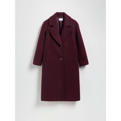 Reserved - Płaszcz z tkaniny boucle - burgundowy - female - Size: XS,S,M,L,XL Reserved - Płaszcz z tkaniny boucle - burgundowy - female - Size: XS,S,M,L,XL