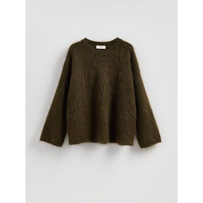 Reserved - Sweter z moherem - oliwkowy - female - Size: XS,S,M,L,XL Reserved - Sweter z moherem - oliwkowy - female - Size: XS,S,M,L,XL