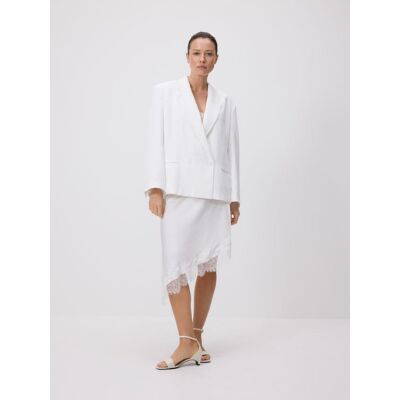 Reserved - Marynarka oversize z domieszką wełny - biały - female - Size: S,M,L Reserved - Marynarka oversize z domieszką wełny - biały - female - Size: S,M,L