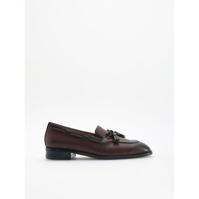Reserved - Skórzane loafersy - mahoniowy - female - Size: 35,36,37,38,39,40,41,42 Reserved - Skórzane loafersy - mahoniowy - female - Size: 35,36,37,38,39,40,41,42