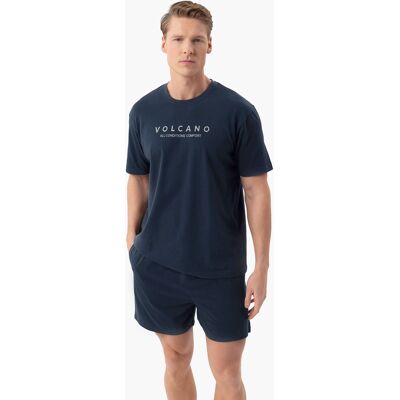 Volcano Piżama dwuczęściowa gładka U-REM - Granatowy - Male - Size: XL Volcano Piżama dwuczęściowa gładka U-REM - Granatowy - Male - Size: XL