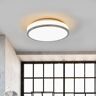 LINDBY Lampa sufitowa LED Lyss, chromowany brzeg, IP44