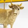 KARE Cow Gold lampa stołowa lniany klosz