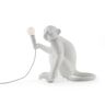 Seletti Lampa stołowa LED Monkey Lamp, biała, siedząca