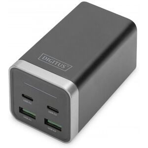 Digitus Ładowarka sieciowa uniwersalna, zasilacz GaN, 4 porty 2x USB-C 2x USB-A PD 3.0 65W Czarna