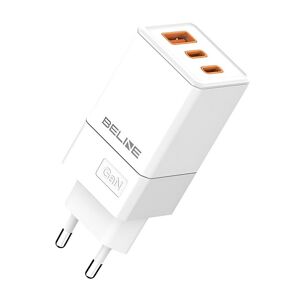 Beline Ładowarka siciowa 65W GaN 2xUSB-C+USB-A bez kabla Biała