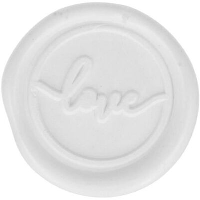 Artemio 10 białych, samoprzylepnych pieczęci woskowych Love o średnicy 25 mm Artemio 10 białych, samoprzylepnych pieczęci woskowych Love o średnicy 25 mm