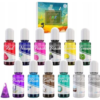 TRS 12 Szt. Barwnik Do Żywicy Epoksydowej Barwniki Alkohol 12 X 10ml TRS 12 Szt. Barwnik Do Żywicy Epoksydowej Barwniki Alkohol 12 X 10ml