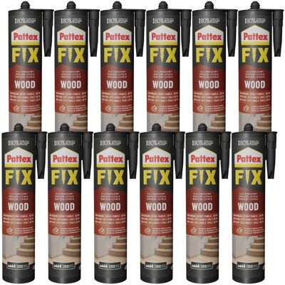Henkel Klej montażowy PATTEX FIX Drewno, 12 szt - 385g wodoodporny do paneli listew profili eco elastyczny Henkel Klej montażowy PATTEX FIX Drewno, 12 szt - 385g wodoodporny do paneli listew profili eco elastyczny