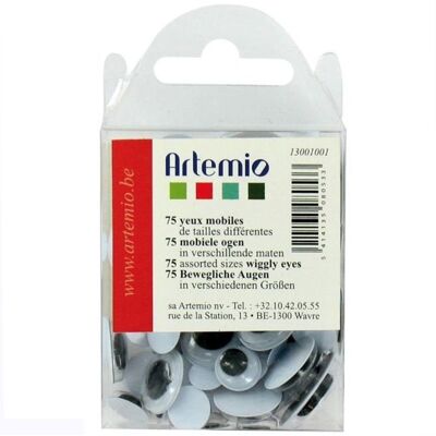 Artemio 150 ruchomych oczu 0,7 do 2 cm do przyklejenia Artemio 150 ruchomych oczu 0,7 do 2 cm do przyklejenia
