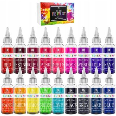 TRS 18 Szt. Zestaw Barwników Tekstylnych Diy, Rękodzieło, Ubrania 18x60ml TRS 18 Szt. Zestaw Barwników Tekstylnych Diy, Rękodzieło, Ubrania 18x60ml