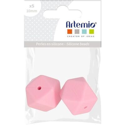 Różowe silikonowe sześciokątne koraliki Artemio - 17mm, zestaw 2 Różowe silikonowe sześciokątne koraliki Artemio - 17mm, zestaw 2