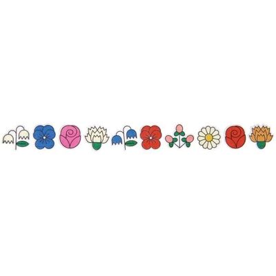 Rico Design 200 naklejek Washi - Kwiaty z efektem kreskówkowym - Cukierki dla oczu Rico Design 200 naklejek Washi - Kwiaty z efektem kreskówkowym - Cukierki dla oczu