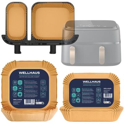 Inny producent 200x WKŁAD PAPIEROWY DO FRYTKOWNICY DUAL BASKET AIRFRYER WELLHAUS Inny producent 200x WKŁAD PAPIEROWY DO FRYTKOWNICY DUAL BASKET AIRFRYER WELLHAUS
