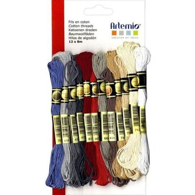 Artemio 24 kolorowe nici bawełniane x 8 m - Jesień Artemio 24 kolorowe nici bawełniane x 8 m - Jesień