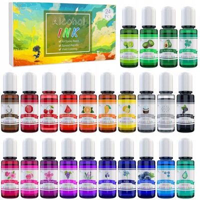 TRS 24 Szt. Barwnik Do Żywicy Epoksydowej Barwniki Alkohol 24 X 10ml TRS 24 Szt. Barwnik Do Żywicy Epoksydowej Barwniki Alkohol 24 X 10ml
