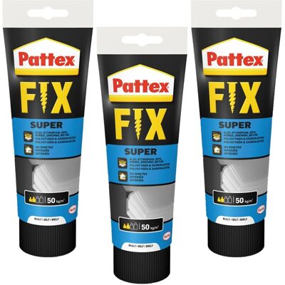 Henkel Klej montażowy PATTEX FIX Super, 3 szt. - 250g wodoodporny elastyczny do drewna ceramiki cementu wnętrz Henkel Klej montażowy PATTEX FIX Super, 3 szt. - 250g wodoodporny elastyczny do drewna ceramiki cementu wnętrz