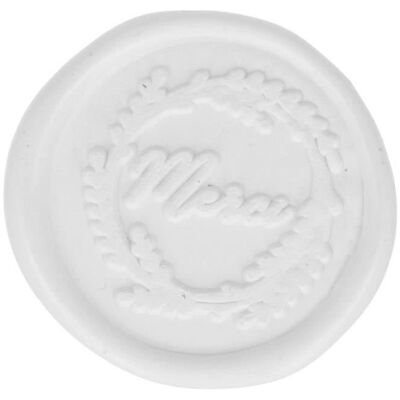 Artemio 5 białych pieczęci woskowych naklejanych Dziękuję 30 mm Artemio 5 białych pieczęci woskowych naklejanych Dziękuję 30 mm