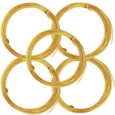 Artemio 5 drutów aluminiowych 5 m x 1,5 mm - złoty Artemio 5 drutów aluminiowych 5 m x 1,5 mm - złoty
