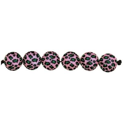 Rico Design 5 różowych koralików z kwaskowego leo Ø 16 mm Rico Design 5 różowych koralików z kwaskowego leo Ø 16 mm
