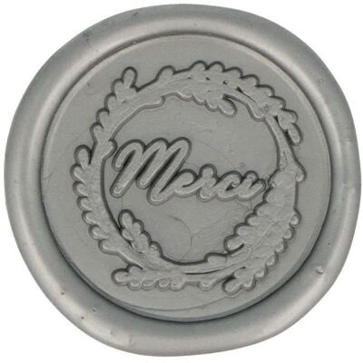 Artemio 5 srebrnych pieczęci woskowych naklejanych Dziękuję 30 mm Artemio 5 srebrnych pieczęci woskowych naklejanych Dziękuję 30 mm