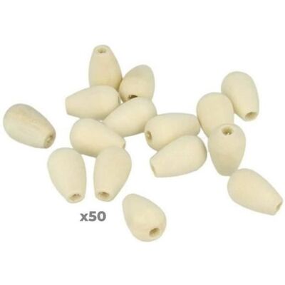 Artemio 50 drewnianych koralików w kształcie kropli 18 x 12 mm Artemio 50 drewnianych koralików w kształcie kropli 18 x 12 mm