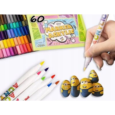 SinPi 60 Markery Akrylowe Wodoodporne Marker Acrylic Malowanie Kamieni Kamienie SinPi 60 Markery Akrylowe Wodoodporne Marker Acrylic Malowanie Kamieni Kamienie