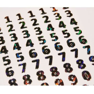 Inny producent 64 srebrne naklejki z cyframi - 0,8 cm Inny producent 64 srebrne naklejki z cyframi - 0,8 cm