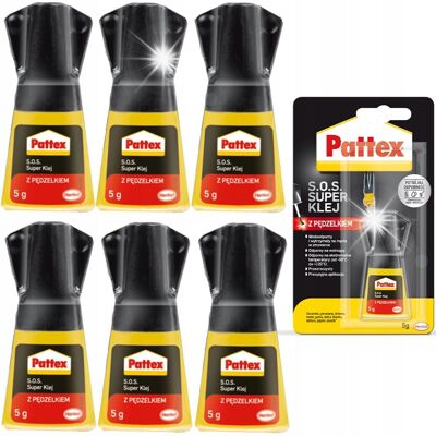 6x PATTEX S.O.S. KLEJ Z PĘDZELKIEM UNIWERSALNY BEZBARWNY WODOODPORNY 6x PATTEX S.O.S. KLEJ Z PĘDZELKIEM UNIWERSALNY BEZBARWNY WODOODPORNY