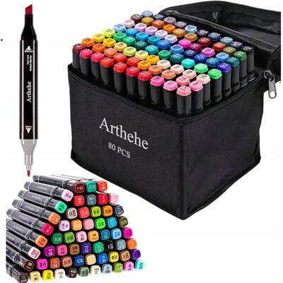 Inny producent Arthehe Colors komplet 80 markerów alkoholowych pisaki mazaki, prezent Inny producent Arthehe Colors komplet 80 markerów alkoholowych pisaki mazaki, prezent