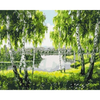 Artnapi 40x50cm Zestaw Do Malowania Po Numerach - Brzozy z dzieciństwa - Na Drewnianej Ramie Artnapi 40x50cm Zestaw Do Malowania Po Numerach - Brzozy z dzieciństwa - Na Drewnianej Ramie
