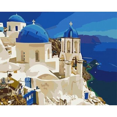Artnapi 40x50cm Zestaw Do Malowania Po Numerach - Widok Na Santorini Malowanie Po Numerach - Na Drewnianej Ramie Artnapi 40x50cm Zestaw Do Malowania Po Numerach - Widok Na Santorini Malowanie Po Numerach - Na Drewnianej Ramie