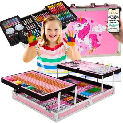 Pltb ARTYSTYCZNA WALIZKA UNICORN DO MALOWANIA ZESTAW PLASTYCZNY DLA DZIECI FARBY, KREDKI, PĘDZLE Prezent Dla Wnuczki Córki + EBOOK-1 Pltb ARTYSTYCZNA WALIZKA UNICORN DO MALOWANIA ZESTAW PLASTYCZNY DLA DZIECI FARBY, KREDKI, PĘDZLE Prezent Dla Wnuczki Córki + EBOOK-1