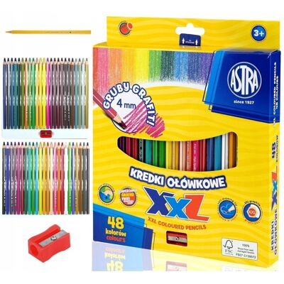 Inny producent Astra Kredki ołówkowe hexagonalne 48 kolorów Gruby Grafit (E) Inny producent Astra Kredki ołówkowe hexagonalne 48 kolorów Gruby Grafit (E)